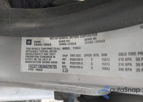 2006 Chevrolet Colorado Lt z USA, uszkodzony, nr VIN 1GCDT136368226705